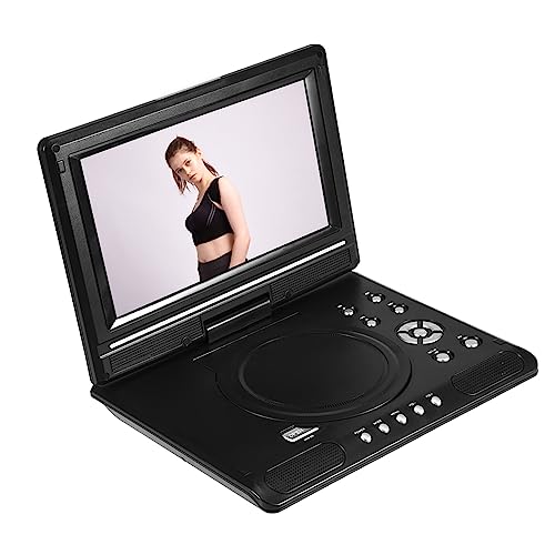 Lecteur vidéo DVD Rotatif, Jeu à écran Large LCD Portable 9 Pouces SD USB AV CD VCD, Rotation à 270 degrés, Fonction TV, 800 x 480, multilingue(Moi)