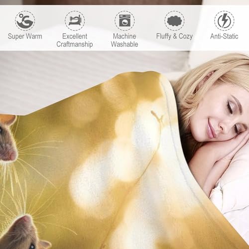 Manta con ratón de franela para cama de dormitorio y sofá mullido 6