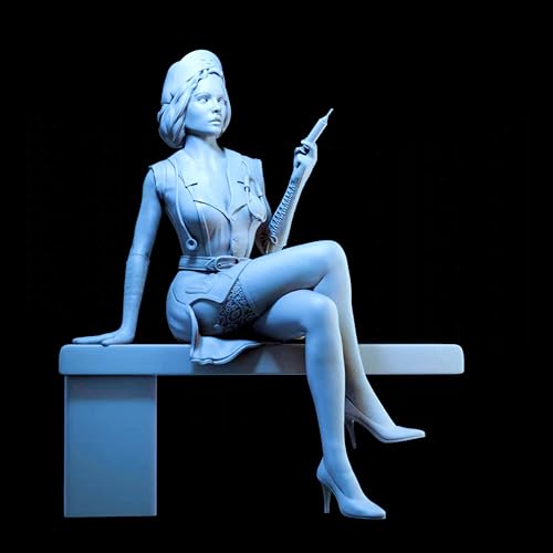 Maquette en résine d'agent féminin de science fiction 1/24 pour diorama futuriste