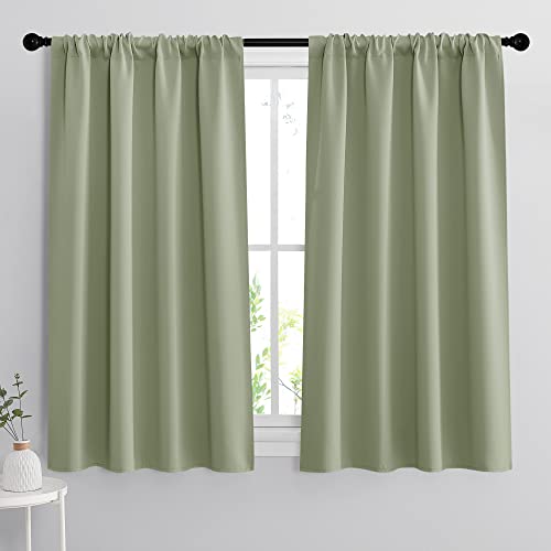 RYB HOME 54 inch Blackout Curtains for Living Room Bedroom, Rod Pocket