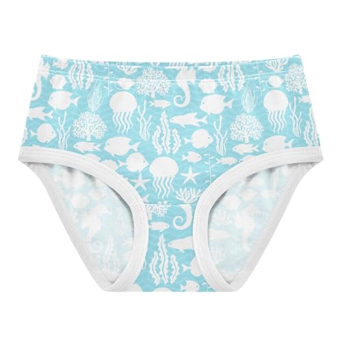 Girls' Underwear Sea Animal Fish Cotton Stretch Comfort Toddler Panties