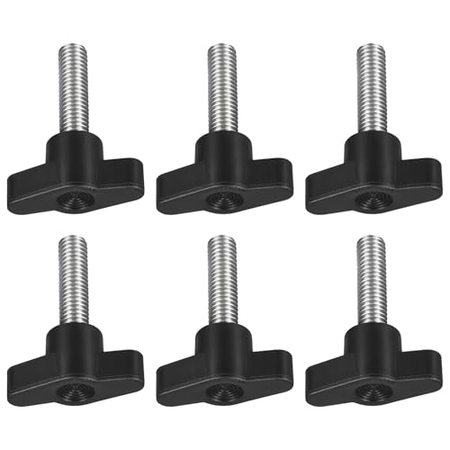 6 Stück Flügelschraube M8 x 30 mm aus Edelstahl – T-Griff Rändelschraube mit Kunststoffknauf – M8 Gewindeschraube mit Feingewinde 1,25 mm – rostfrei & griffig – für Werkbank, Möbel, Maschinenbau, DIY