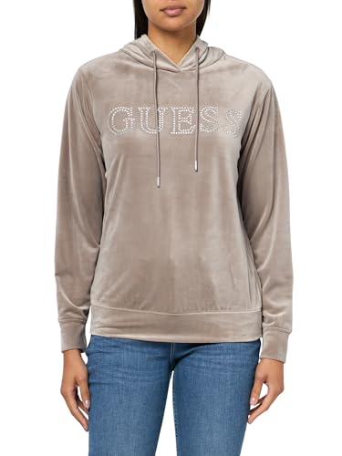 Sweat à capuche GUESS Eco Couture femme en coton noir