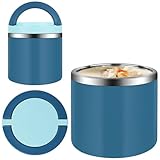 ICEBLUEOR Contenedor de alimentos aislado con asa, lonchera portátil de acero inoxidable al vacío, 630 ml, a prueba de fugas, recipiente de comida caliente para niños, adultos, escuela, oficina