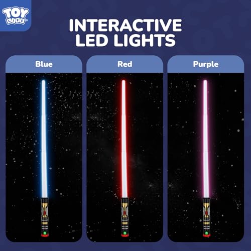 Image of TOY Life Light Up Saber - 4 Pack Lightup Saber, Telescopic Extendable & Collapsable, LED Light Sword Set with Motion Sensitive FX Sound, Light Up Sword for Kids Adults