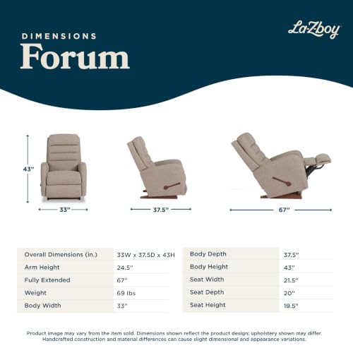 Image of La-Z-Boy Forum Leather Rocking Recliner, Walnut