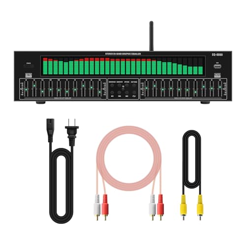 EQ8000 31-Band Digital Audio Processor with LED Spectrum Display, Optical & Coaxial Decoder, USB Playback, Multi-Input Sound Equalizer for Pro & Home Audio