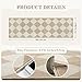 Beeiva Checkered Print Rug Runners for Hallways Non Slip 2.5x8, Ultra Thin Beige Kitchen Runner Rugs Non Skid Washable, Classic Neutral Gingham Decor Faux Wool Carpet for Bathroom Bedroom Entryway
