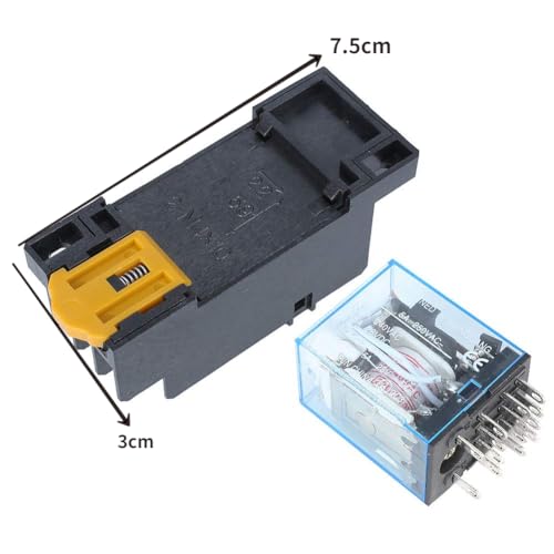 Fafeicy DC12V 14-poliges MY4NJ-Relais, Spulenleistungsrelais, vier normalerweise öffnen/schließen, für DIN-Schienensystem (DC12V)