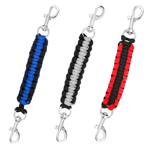 3 St Sicherheitsclip für Stachelhalsbänder, 17,4x2cm 360° Drehbar Sicherheitsgurt für Hundehalsbänder Doppelclip zur Verlängerung der Hundeleine Haustierbedarf zum Verbinden von Hundegeschirren