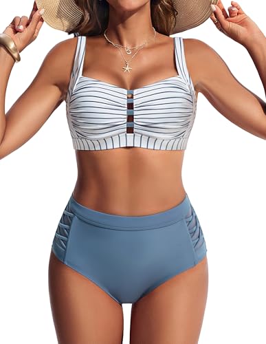 Maillot de bain deux pièces plissé haut de gamme à bretelles