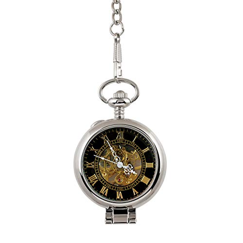 Image of American Coin Treasures U.S. Coin Pocket Watch with Skeleton Movement | Statue of Liberty Commemorative Half Dollar | Sweeping Second Hand, Magnifying Glass | Certificate of Authenticity