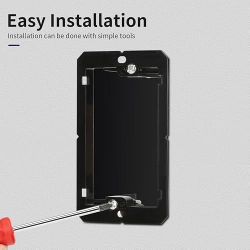 Low Voltage Mounting Bracket 1 Gang, Cable Pass Through for Low Voltage Wires,Flush Cord Hider for Wall Mount TV,Speaker,Internet Wires,12 Packs,Black