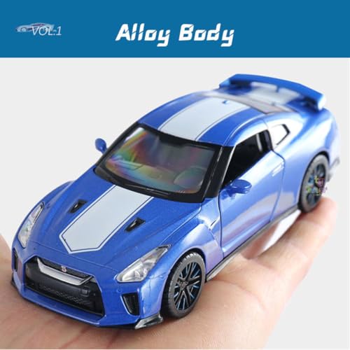 Image of Nissan GTR R35 Diecast Model Car - Premium Metal Toy Supercar with Pull Back Action, Opening Doors & Realistic Detailing | Scale Model Car [Color As Per Stock]
