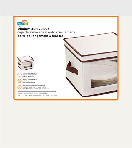 Honey-Can-Do Sft-02063 Natural Canvas Soft Storage Box, Medium Window Box 12X12 #TOP5