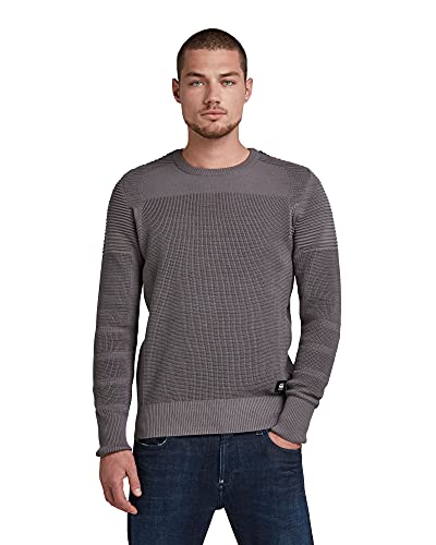 G-Star Raw 3d Biker Knitted Pullover Para Hombre, Gris Magna Gs Grey D20412-C259-C718 , S