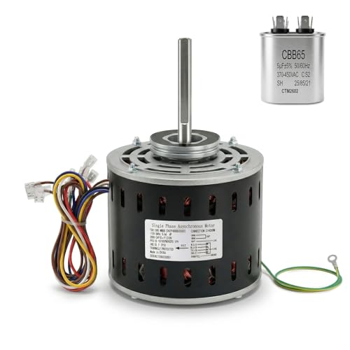 5KCP39HGS599S Furnace Blower Motor 1/3HP 115V 1075RPM 4-Speed Compatible with GE Trane Replacement MOT9053 MOT09053 MOT18948 MOT04716 MOT04722 MOT13512 MOT16953 with 5MFD 370VAC Capacitor