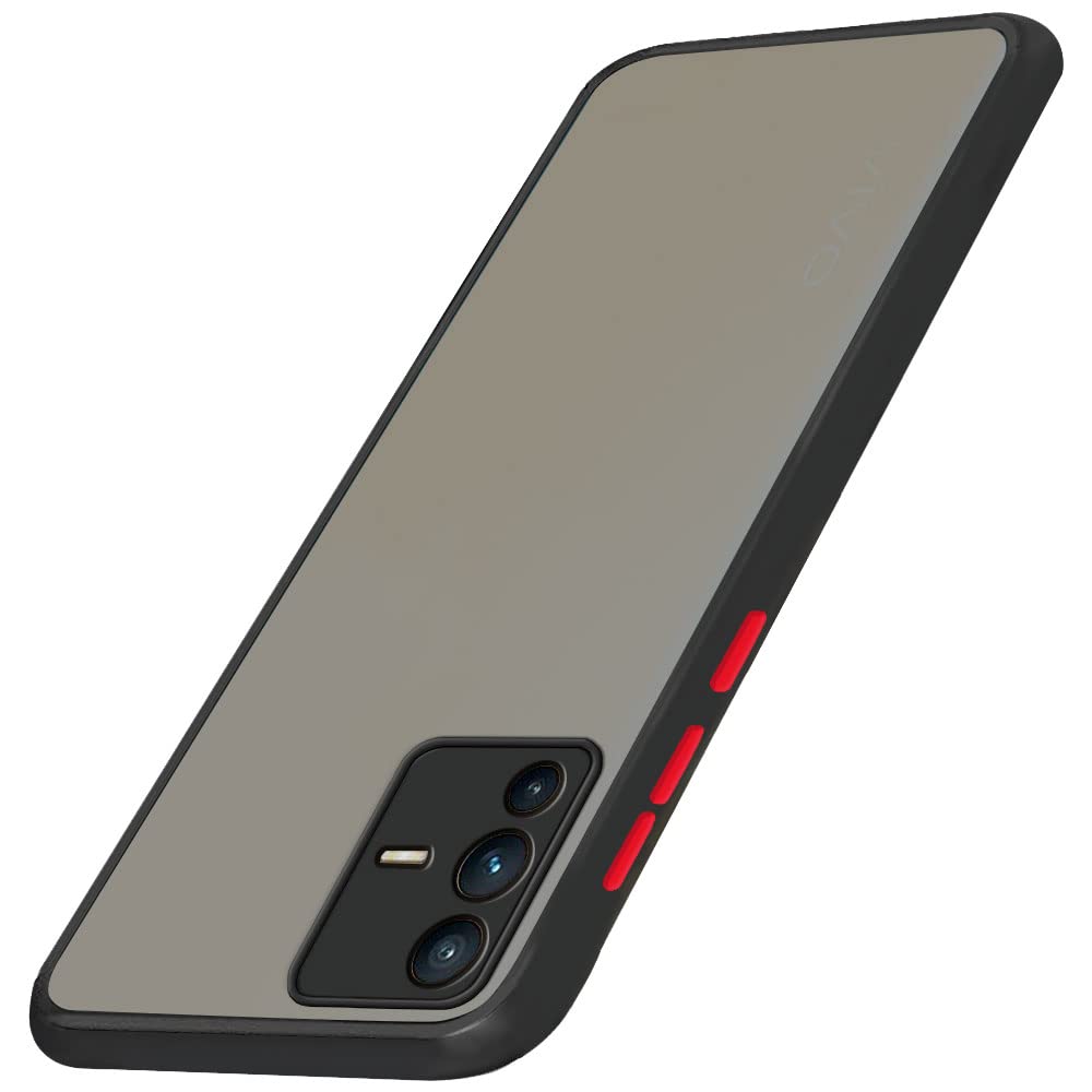 TheGiftKart Translucent Hybrid Vivo V23 Pro 5G Back Case Cover | Smoked Matte Back | 360 Degree Protection | Protective Hard Back Case Cover for Vivo V23 Pro 5G (Black Bumper) (B09Q55RY8W) Amazon Price History, Amazon Price Tracker