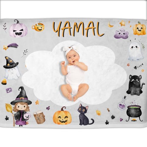 Image of OLIVE OLIVIA Personalized Monthly Baby Milestone Blanket,50 inchx60 inch | Baby Months Blanket, Perfect Custom Newborn Gifts With Star Frame