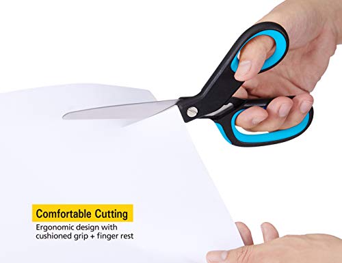 Stanley 8 Inch All-Purpose Ergonomic Scissor (Sci8Est-Teal), Teal/Black #TOP3