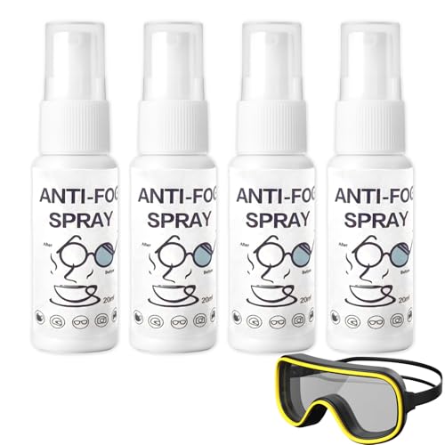 kelav 4 Pièces Spray Nettoyant Lunettes, 20ml Spray Nettoyant Verre Anti-Buée, Spray Lunettes Nettoyant pour Les Visières Écrans Moniteurs Smartphone