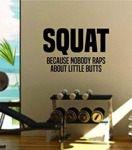 Squat Because Quote Wall Decal Quote Sticker Vinyl Art Home Decor Decoration Living Room Bedroom Inspirational Motivational Gym Health Work Out Fitness Funny Strong Lift Raps Butts Booty Girls image 2