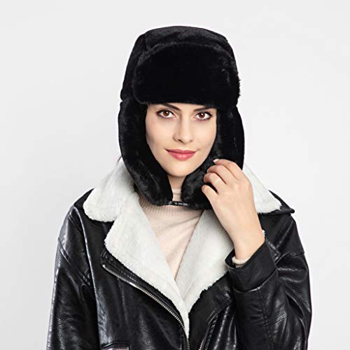 Long Pile Fur Ear Flap Hat Furry Ski Cap Winter Hat for Women Winter Travel - image 8