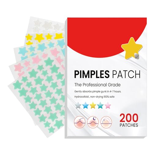 200 Pimple Patches Parches,Patch Estrella Parches Acne,Suavizan Eficazmente La Reparación De La Piel Del Acné/Absorción De Secreciones