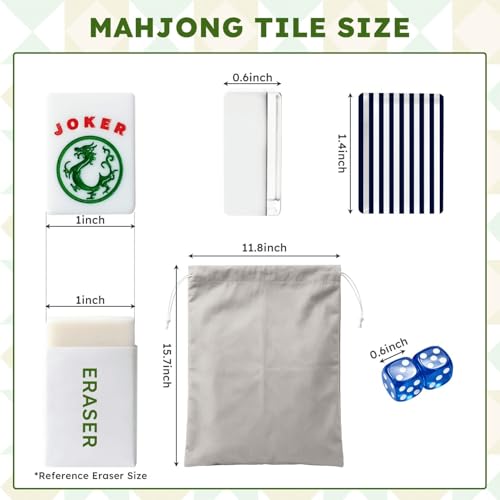 Juego de Mahjong Americano con 166 Fichas y Accesorios miniatura 2