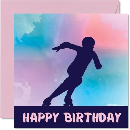 Sport Birthday Cards for Women Girls - Roller Derby Girls in Sport - Roller Derby Birthday Card for Friend Sister Daughter Niece Teammate, 145mm Athlete Greeting Cards