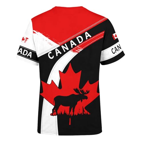 Canadian Maple Leaf Shirt for Men Canada Day Flag T-Shirt 3D Printing Cool Short Sleeve Shirt Unisex2