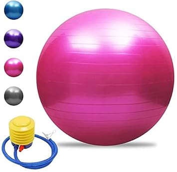 Vital Creations Thick Yoga Ball Exercise Ball, Heavy Stability, Pregnancy and Physical Therapy, Quick Pump Included Fitness - Anti Burst Thick with Hand Home Gym Birthing Yoga Ball 75cm