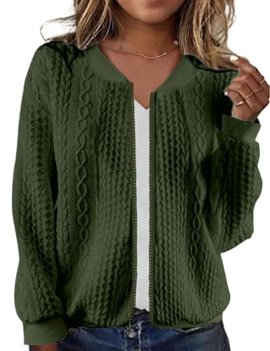 Image of WROLEM Zip Up Sweatshirts for Women Casual Outfits Cardigan Outerwear Trendy Winter Jackets Coat