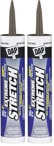 Image of DAP 7079818712 Extreme Stretch Elastomeric Sealant, Iron Stone, 10 Ounces (Pack of 2)