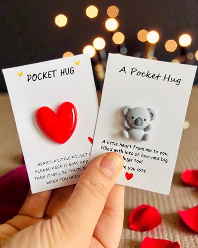 2 Pc Pocket Hug Gift Cards | Cute Teddy & Heart Design | Mini Lov...