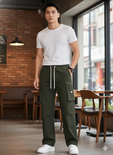 Image of Lymio Cargo for Men || Cotton Cargo Pant || Drawstring Waist Pant (Also Available in Plus Sizes) (149-152)