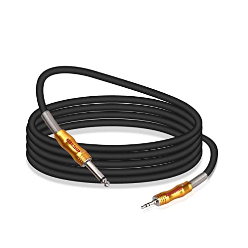 KEBILSHOP 3.5mm 1/8" Male to 6.35mm 1/4" Male Stereo 3 Meter/10 Feet Audio Cable with Zinc Alloy Housing for Headphones,Laptop,Home Theater Devices, and Amplifiers & More (3 Meter/10 Feet, Black) 3 419+ifWXL3L