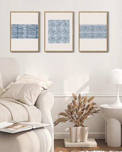 PHOPAGO Blue Abstract Framed Wall Art 11x14in Natural Framed - image 3