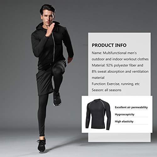 image for BOOMCOOL Men Workout Clothes Outfit Fitness Apparel Gym Outdoor Runnin