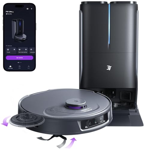 Image of 3i P10 Ultra Robot Vacuum and Mop Combo, 18,000 Pa Suction, Self-Emptying, Auto-Extending Edge Mopping, 140℉ Hot-Water Self-Cleaning, LiDAR Navigation, Automatic TangleCut for Pet Hair, 4 Carpet Modes