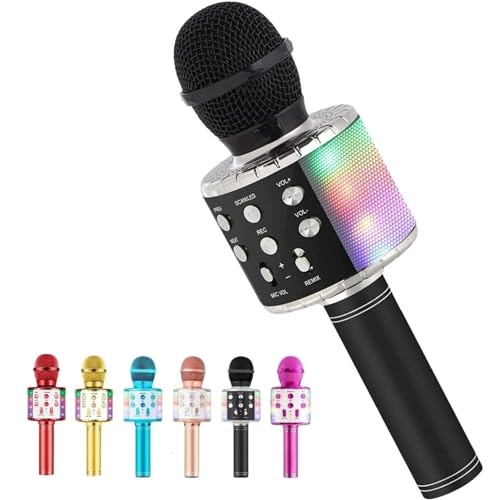 VASUSS Handheld Wireless Bluetooth Karaoke Mike with Speaker for Singing-Wireless Mike Bluetooth Karaoke Mic with Microphone Speaker for all Smart Phone-Ideal Gift Toys for Kids Birthday Party (Black) VASUSS Handheld Wireless Bluetooth Karaoke Mike with Speaker for Singing-Wireless Mike Bluetooth Karaoke Mic with Microphone Speaker for all Smart Phone-Ideal Gift Toys for Kids Birthday Party (Black)