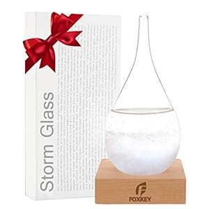 Christmas gifts Storm Glass Weather Predictor, Drop-Shaped Weather Forecast Bottle Home Office Desktop Decoration…