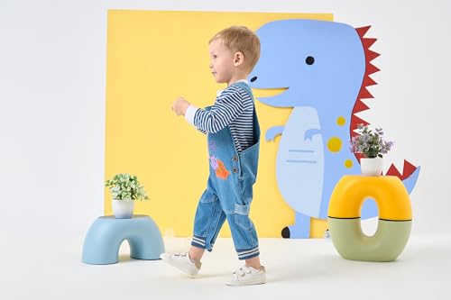 Image of Cute Baby Boy Clothes Suit Toddler Boys' Striped Long Sleeve T-Shirt+Denim Overalls Jumpsuit Pants Outfits Sets