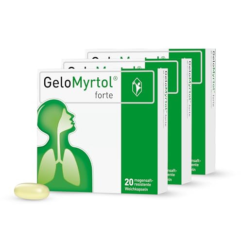 GeloMyrtol forte: Pflanzlicher Schleimlöser für akute und chronische Infektionen der oberen und unteren Atemwege mit Husten Schnupfen und Druckkopfschmerz - ab 6 Jahren 3 x 20 Kapseln