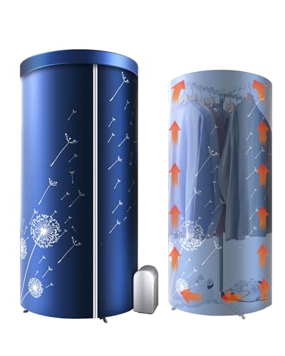 KASYDoFF Tragbarer Wäschetrockner, 1000W Elektrisch Wäschetrockner, 120CM Klappbare Wäscheständer Platzsparend, Automatik-Timer Tragbarer Wäschetrockners für Wohnung und Hau