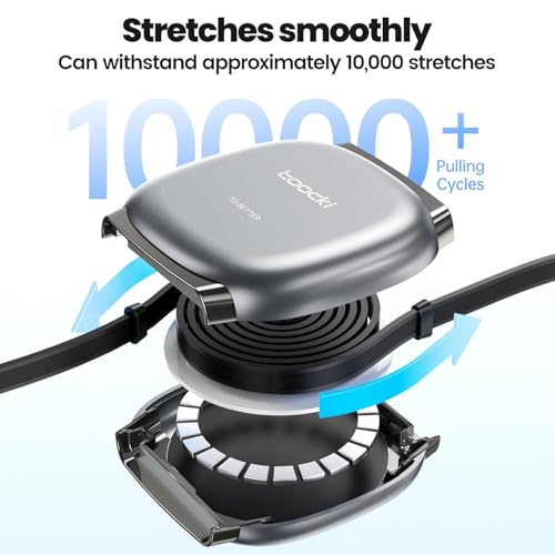 Image of INICIO 100W USB C Cable Retractable 1m, With 4 Preset Length Portable Type C PD 3.0 Fast Charging For MacBook Pro Air iPad Pro Galaxy S26 S25 Ultra iPhone 17 16 15 Pixel 8 7 Android iOS USB-C Devices