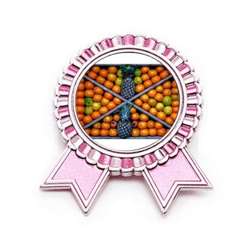 Broche rose en métal taille M pour photographie de fruits frais