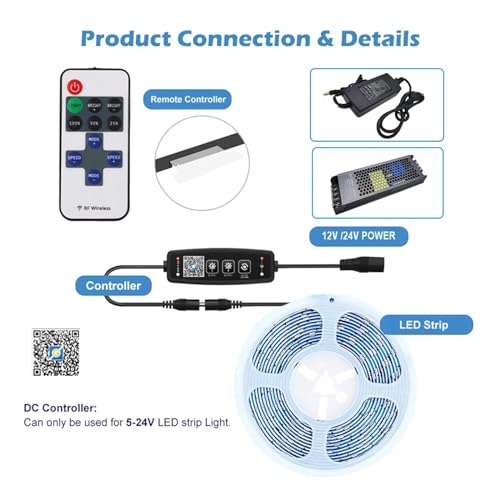 Contrôleur de bande lumineuse LED compatible télécommande - 5