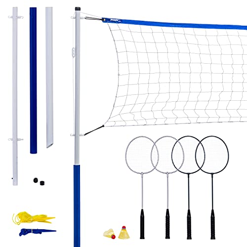 Franklin Sports Portable Badminton Set - Adult and Kids Badminton Net - Perfect Backyard/Lawn Game - Includes 4 Racquets - Recreational