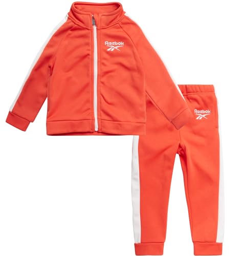 Reebok Boys Sweatpants Set - 2 Piece Active Tricot Zip Up Mock Neck Boys Sweatshirts and Kids Pants Matching Activewear Set